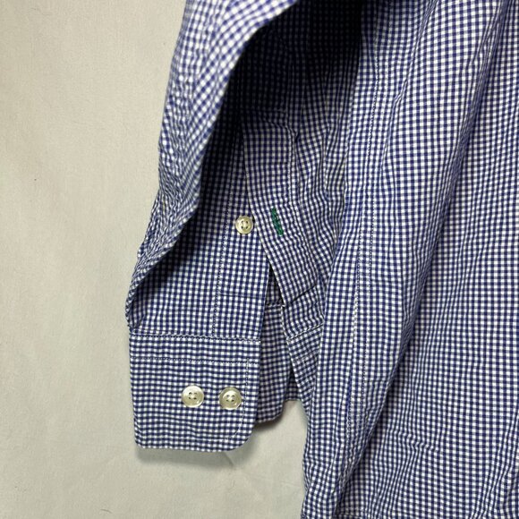 Vintage Tommy Hilfiger Shirt Mens 16 32-33 Blue Checkered Button Up Long Sleeve - Picture 5 of 6